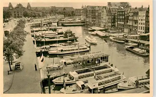 AK / Ansichtskarte 73917651 Amsterdam__NL Reederij Plas Damrak steiger 1 en 2 direct naast de beurs