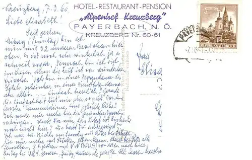 AK / Ansichtskarte  Payerbach_Niederoesterreich_AT Hotel Restaurant Pension Alpenhof Kreuzberg