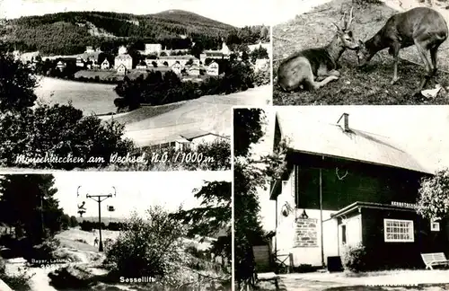 AK / Ansichtskarte 73917678 Moenichkirchen_Niederoesterreich_AT Panorama Sessellift Gasthaus Steinboecke