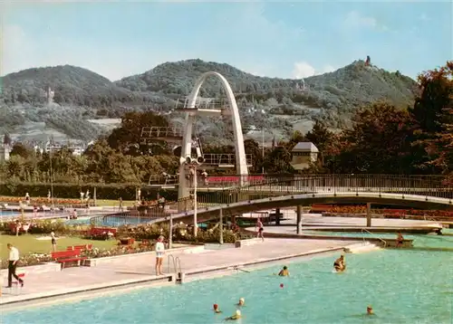 AK / Ansichtskarte  Bad_Godesberg Freibad mit Blick auf Drachenfels