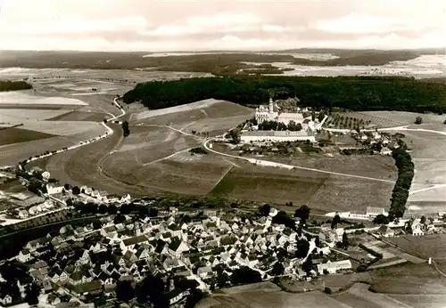 AK / Ansichtskarte  Neresheim Fliegeraufnahme mit Kirche und Kloster