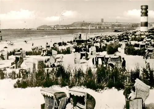 AK / Ansichtskarte 73917734 Helgoland Strandpartie mit Leuchtturm