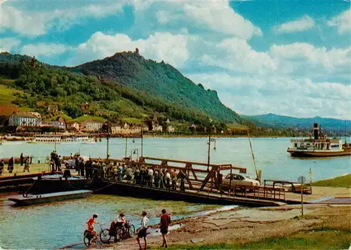 AK / Ansichtskarte  Mehlem_Godesberg_Bonn Rheinpartie mit Faehre und Blick zum Drachenfels