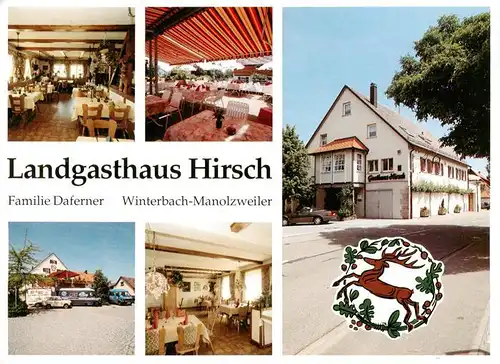 AK / Ansichtskarte 73917750 Manolzweiler Landgasthaus Hirsch Gastraeume Terrasse