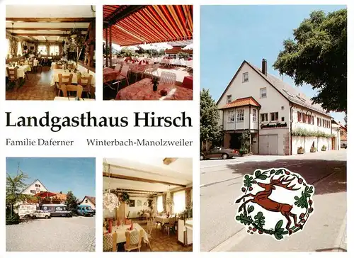 AK / Ansichtskarte  Manolzweiler Landgasthaus Hirsch Gastraeume Terrasse