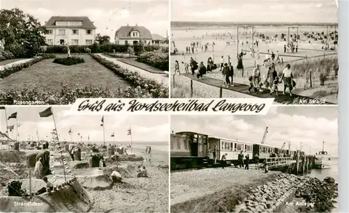 AK / Ansichtskarte 73917813 Langeoog_Nordseebad Rosengarten Am Strand Strandpartie Am Anleger