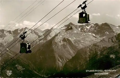 AK / Ansichtskarte 73917909 Badgastein_AT Stubnerkogel Gondelbahn