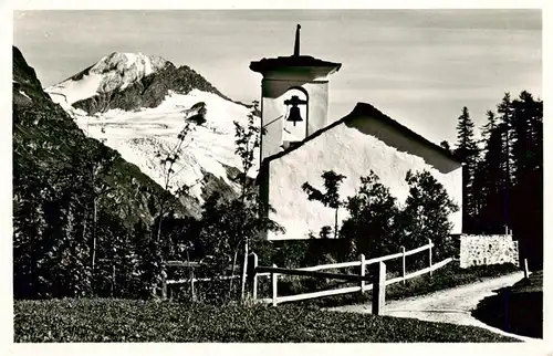 AK / Ansichtskarte  Fextal_Val_Fex_Sils_Maria_GR Bergkirchlein mit Blick auf Piz Tremoggia