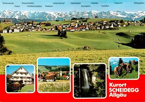 AK / Ansichtskarte 73917937 Scheidegg_Allgaeu_Bayern Panorama Teilansichten
