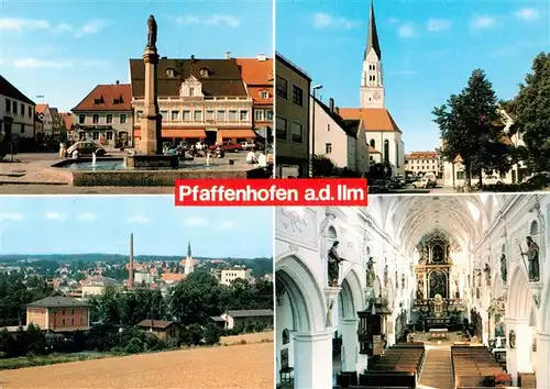 AK / Ansichtskarte  Pfaffenhofen_Ilm Marktplatz Kirche Inneres Panorama