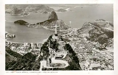 AK / Ansichtskarte  Rio_de_Janeiro Vista aerea Corcovado Pao de Acucar