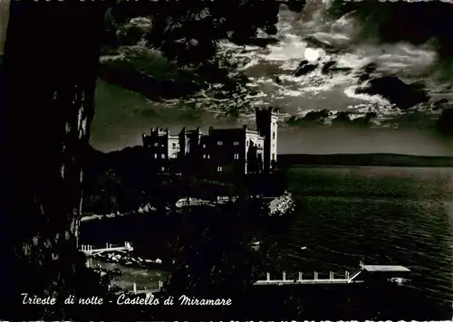 AK / Ansichtskarte 73918079 Trieste_Triest_IT di notte Castello di Miramare