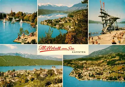 AK / Ansichtskarte  Millstatt_Millstaettersee_Kaernten_AT Teilansichten Fliegeraufnahmen Strandbad