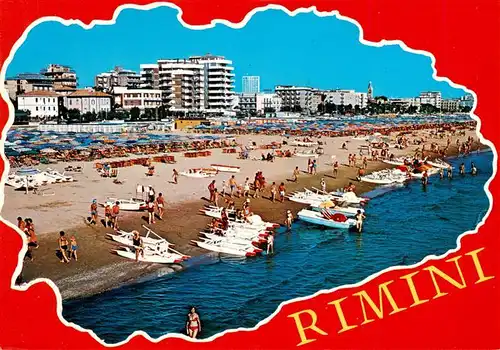 AK / Ansichtskarte 73918131 Rimini_IT Scorcio di spiaggia e alberghi