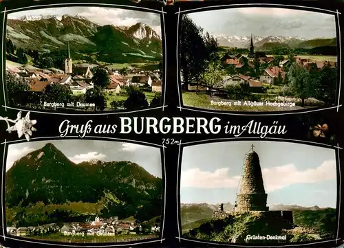 AK / Ansichtskarte 73918161 Burgberg_Allgaeu mit Daumen und Allgaeuer Hochgebirge Gruenten Denkmal