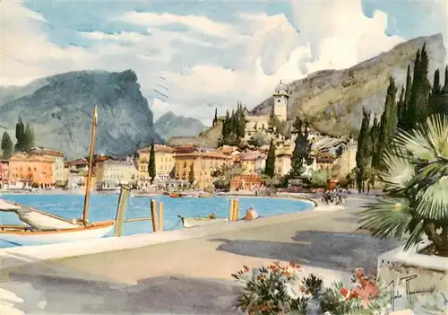 AK / Ansichtskarte  Torbole_Lago_di_Garda_IT Panorama Kuenstlerkarte