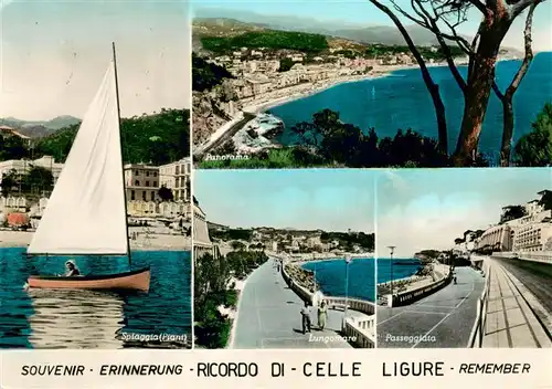 AK / Ansichtskarte  Celle_Ligure_IT Spiaggia Lungomare Passeggiata Panorama