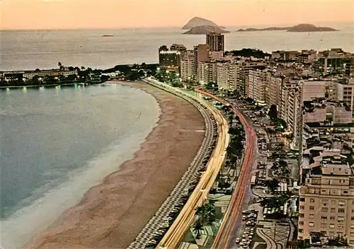 AK / Ansichtskarte 73918193 Rio_de_Janeiro Vista Noturna de Copacabana Posto Seis