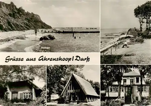 AK / Ansichtskarte  Ahrenshoop_Ostseebad Steilufer Strand Kunstkaten Kirche Bodden Haus Hotel