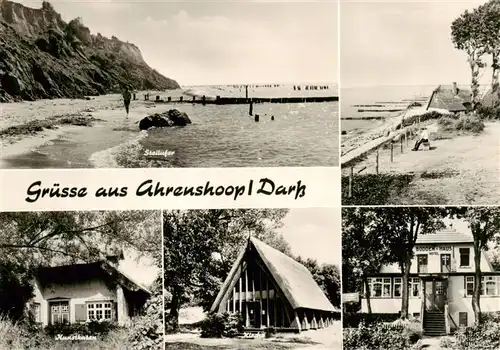 AK / Ansichtskarte  Ahrenshoop_Ostseebad Steilufer Kunstkaten Kirche Bodden Haus