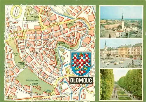 AK / Ansichtskarte 73918229 Olomouc_Olmuetz_CZ Namesti Miru radnice Namesti Rude armady Smetanovy sady Flora Olomouc