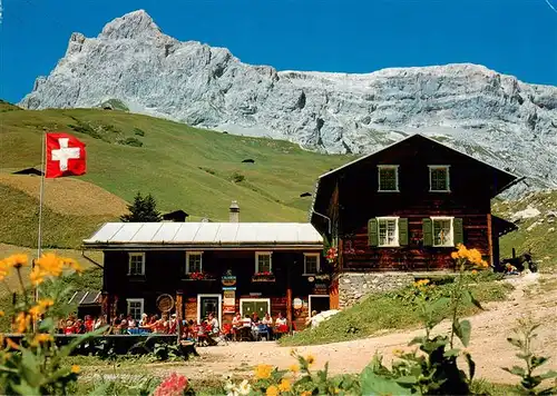 AK / Ansichtskarte  Partnun_St_Antoenien_GR Burghaus Pension Alpenroesli mit Sulzfluh