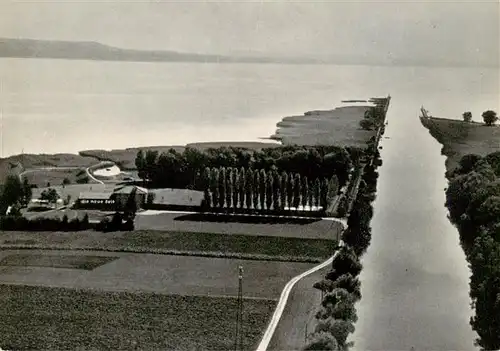 AK / Ansichtskarte  Zielbruecke_Thielle_NE Fliegeraufnahme Die neue Zeit am Neuenburger See