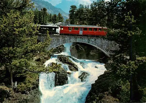 AK / Ansichtskarte  Morteratsch Wasserfall Berninabahn