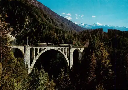 AK / Ansichtskarte  Tinzenhorn_3172m_GR Wiesner Viadukt der Rhaetischen Bahn mit Tinzenhorn und Piz Michel