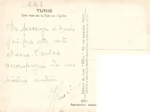 AK / Ansichtskarte 73918319 Tunis_Tunesie Une vue de la Rue de l'Eglise