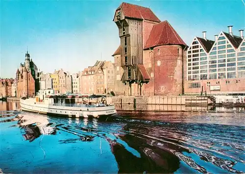 AK / Ansichtskarte 73918382 Gdansk_Danzig_PL Zuraw brama miejska z drewnianym drwigiem portowym