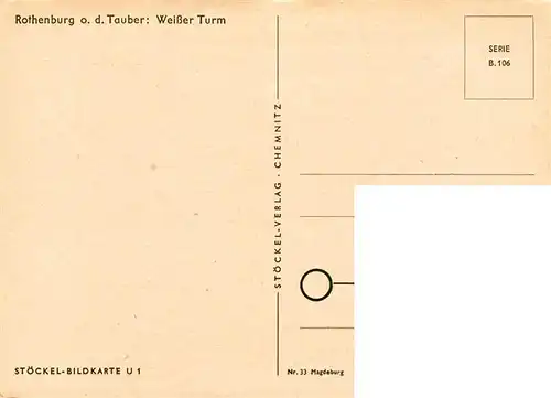 AK / Ansichtskarte  Rothenburg__Tauber Weisser Turm Holzschnitt