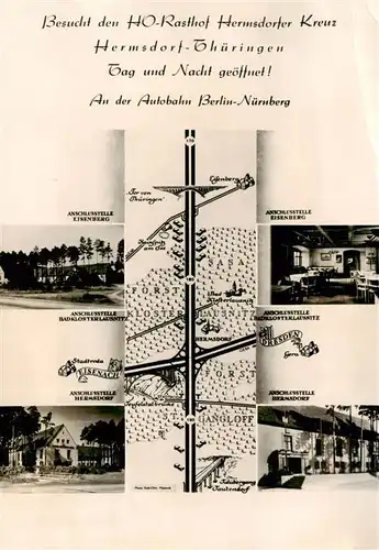 AK / Ansichtskarte  Hermsdorfer_Kreuz_Autobahn_Schleifreisen HO Rasthof Hermsdorfer Kreuz Anschlussstellen Eisenberg Bad Klosterlausnitz Hermsdorf 