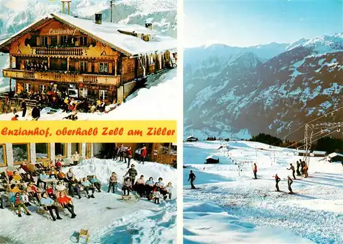 AK / Ansichtskarte 73918416 Zell_Ziller_Tirol_AT Enzianhof Sonnenterrasse Skilift