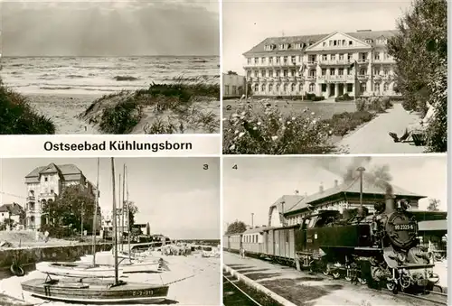 AK / Ansichtskarte  Kuehlungsborn_Ostseebad Ostseepartie FDGB Erholungsheime Georgi Dimitroff und Haus am Meer Molli auf dem Bahnhof