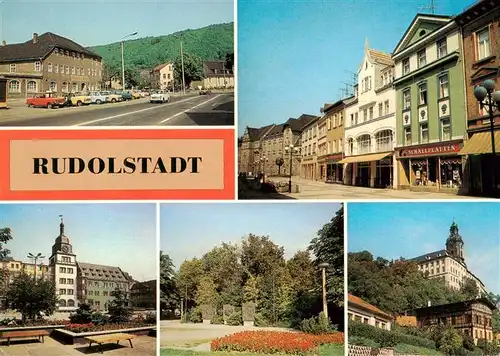 AK / Ansichtskarte  Rudolstadt OT Schwarza Thaelmannstrasse Blick zum Rathaus Wilhelm Pieck Platz Heidsburg