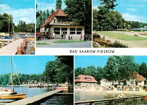 AK / Ansichtskarte  Pieskow_Bad_Saarow Bootsanlegestelle HOG Pechhuette Erich Weinert Platz Strandbad