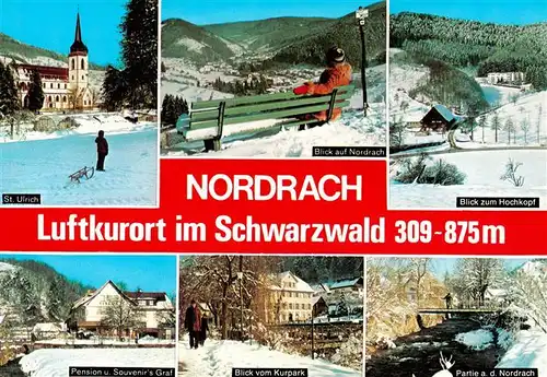 AK / Ansichtskarte  Nordrach St Ulrich Panorama Hochkopfblick Pension Graf Kurpark Nordrachpartie