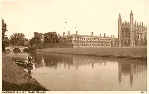 AK / Ansichtskarte  Cambridge__UK_Cambridgeshire Kings and Clare College