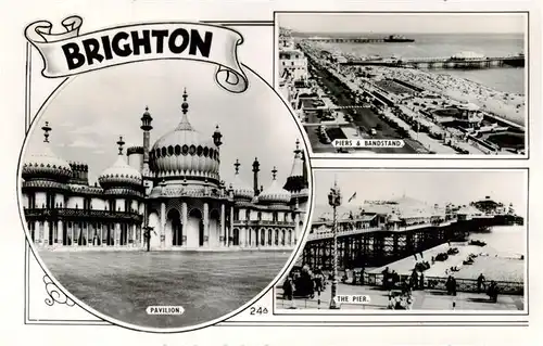 AK / Ansichtskarte  Brighton__East_Sussex_UK Pavilion Piers and Bandstand The Pier