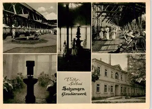 AK / Ansichtskarte 73918639 Bad_Salzungen Volks Solbad Teilansichten Gradierwerk