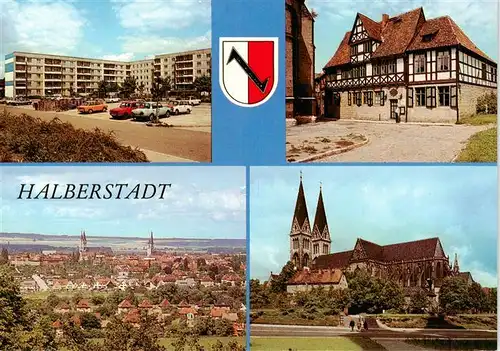 AK / Ansichtskarte 73918672 Halberstadt Hermann Matern Ring Gleimhaus uebersicht Dom