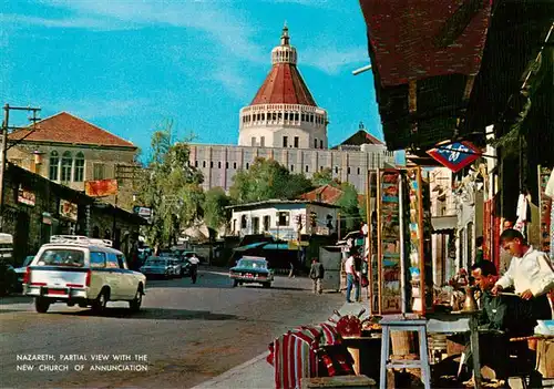 AK / Ansichtskarte  Nazareth__Israel Partial view with the New Church of Annunciation