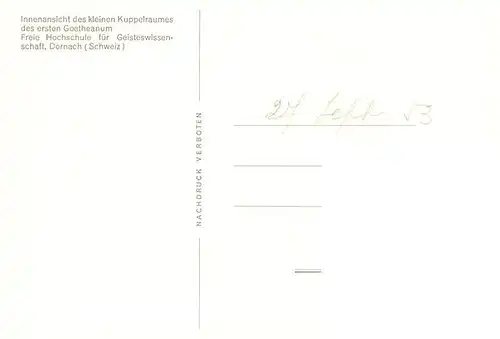 AK / Ansichtskarte  Dornach__SO Innenansicht des kleinen Kuppelraumes des ersten Goetheanum