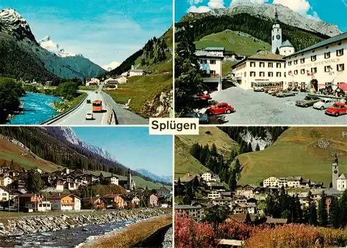 AK / Ansichtskarte  Spluegen_2113m_GR San Bernardino Strasse Panorama Posthotel Bodenhaus