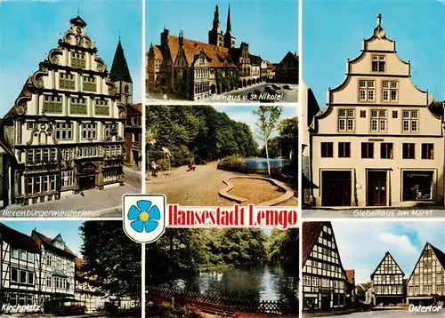 AK / Ansichtskarte 73918796 Lemgo Hexenbuergermeisterhaus Rathaus St Nikolai Giebelhaus am Markt Kirchplatz Weiher Ostertor