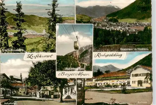 AK / Ansichtskarte  Ruhpolding Rauschbergblick Panorama vom Hochfelln Rauschberg Bahn Bahnhofstrasse Kurhaus