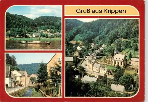 AK / Ansichtskarte  Krippen_Bad_Schandau Elbfaehre Am Krippenbach Blick vom Pueschelweg