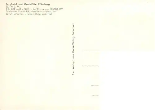 AK / Ansichtskarte  Rischenau_Luegde Berghotel und Gaststaette Koeterberg