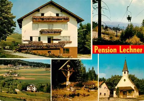 AK / Ansichtskarte  Schaueregg_Pinggau Pension Lechner Panorama Wegekreuz Kapelle Lift